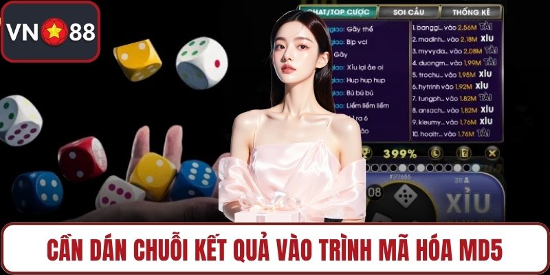 Cần dán chuỗi kết quả vào trình mã hóa MD5