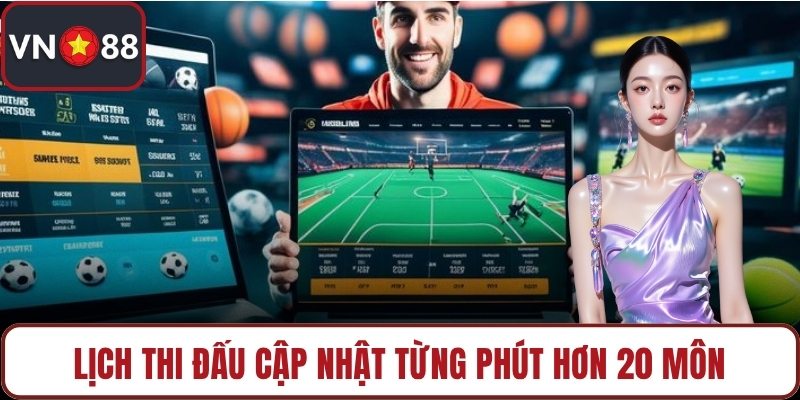 Lịch thi đấu cập nhật từng phút hơn 20 môn